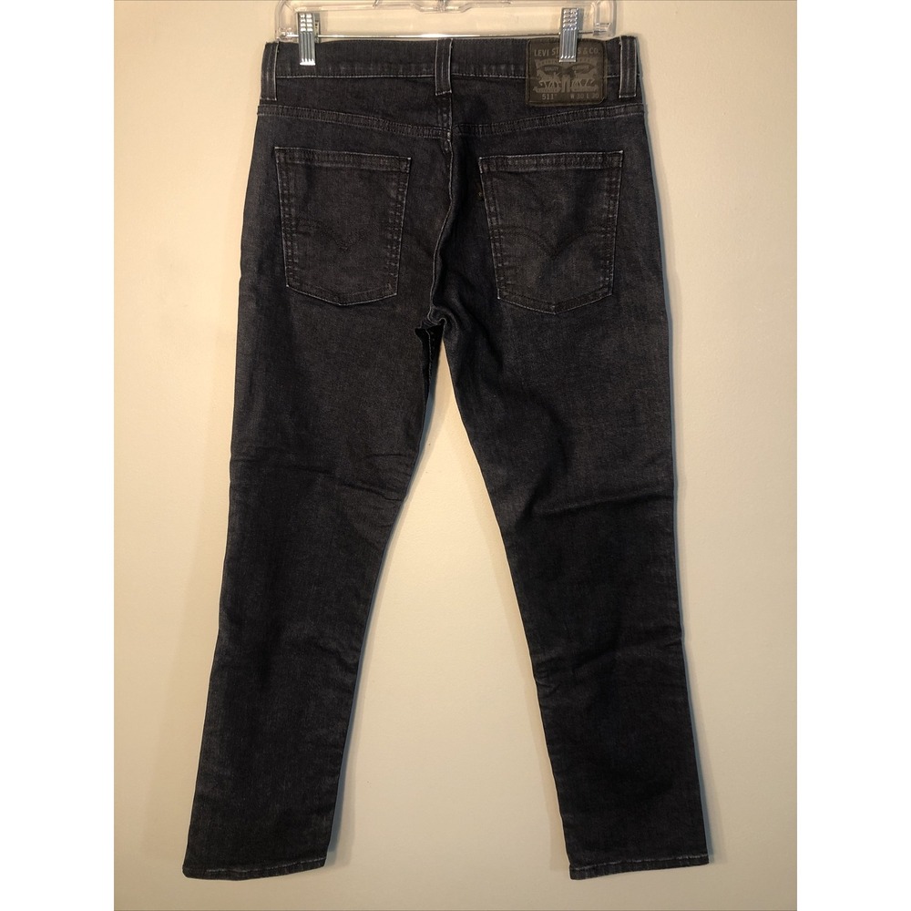 Levis 511 Mens Jeans Size 30x30 Dark Blue Slim Fit Denim Indigo - Picture 6 of 13
